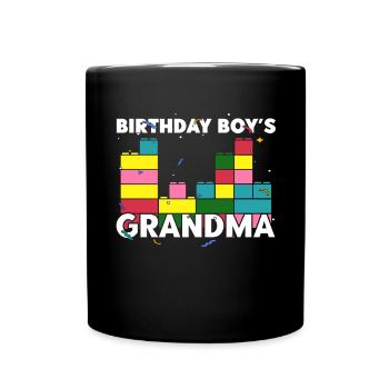 Birthday Kids Grandma Building Blocks - Full Colour Mug - black - Front