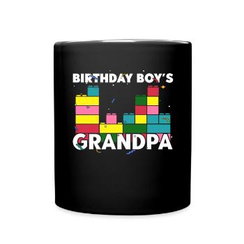 Blocs de construction de grand-père garçon d’anniversaire - Mug uni - noir - Devant