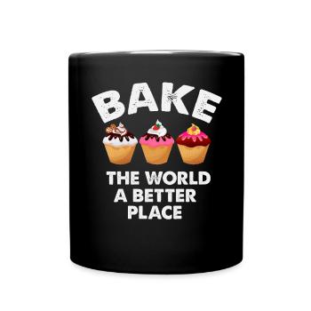 Cupcake Decoration with Motivational Message - Full Colour Mug - black - Front