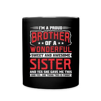 Ich Bin Ein Stolzer Bruder - Tasse einfarbig - Schwarz - Vorne