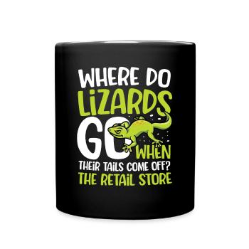 Where Do Lizards Go When Their Tails Come Off? - Tasse einfarbig - Schwarz - Vorne