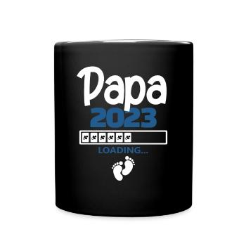 Papa 2023 loading - Tasse einfarbig - Schwarz - Vorne