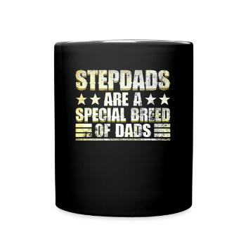 Stiefvater Vatertag Stiefpapa Geschenk Spruch - Tasse einfarbig - Schwarz - Vorne