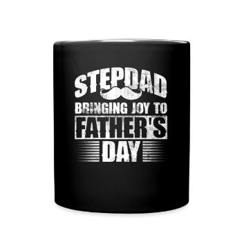 Stiefvater Vatertag Stiefpapa Geschenk Spruch - Tasse einfarbig - Schwarz - Vorne