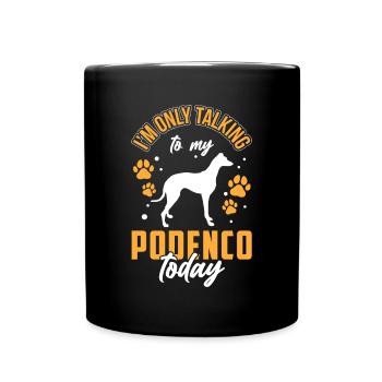 Podenco ne parle que de Podenco espagnol - Mug uni - noir - Devant