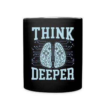 Pensez plus profondément IA Intelligence artificielle robotique - Mug uni - noir - Devant