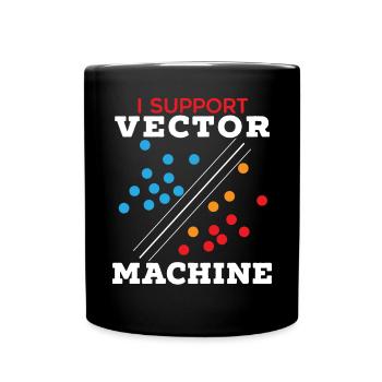 Ich unterstütze Vector Machine Künstliche Intelligenz - Tasse einfarbig - Schwarz - Vorne