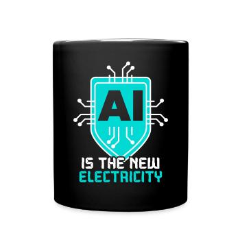 KI ist die neue Elektrizität Künstliche Intelligenz - Tasse einfarbig - Schwarz - Vorne