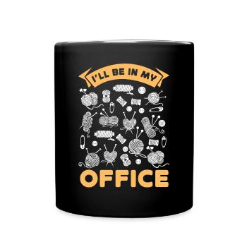 Tricoter Tricoter Je serai dans mon - Mug uni - noir - Devant