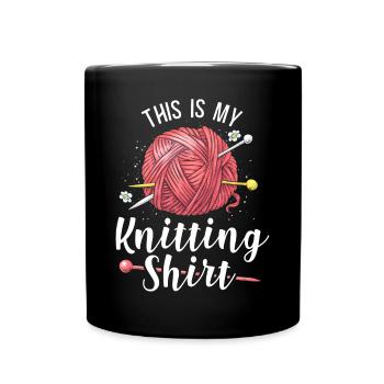 Knitting Knitter This Is My - Full Colour Mug - black - Front