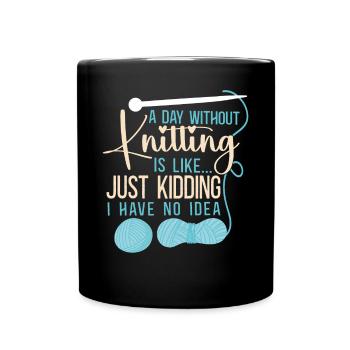 Tricoter Tricoter Un jour sans - Mug uni - noir - Devant