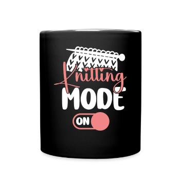 Knitting Knitter Knitting Mode On - Full Colour Mug - black - Front