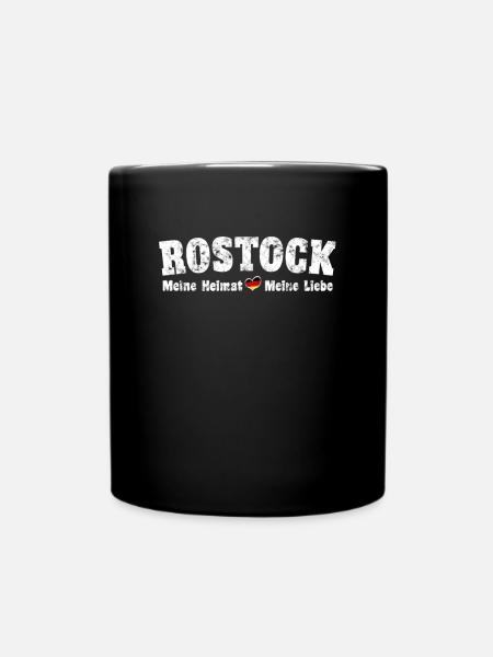 Rostock Meine Heimat meine Liebe Herz - Tasse einfarbig - Schwarz