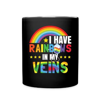 J’ai des raibows dans les veines - Mug uni - noir - Devant