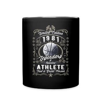 Vintage 1981 Basketball Cadeau d’anniversaire Hobby - Mug uni - noir - Devant