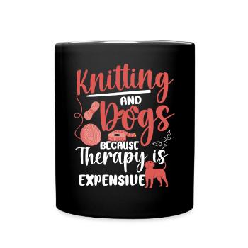 Tricoter Tricoter Chien Tricoter Et - Mug uni - noir - Devant