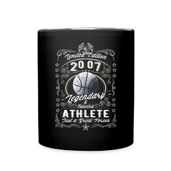 Vintage 2007 Basketball Geburtstag Geschenk Hobby - Tasse einfarbig - Schwarz - Vorne