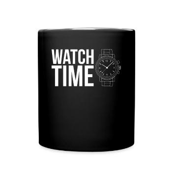 Watch Time Shirt Uhrsammler - Tasse einfarbig - Schwarz - Vorne