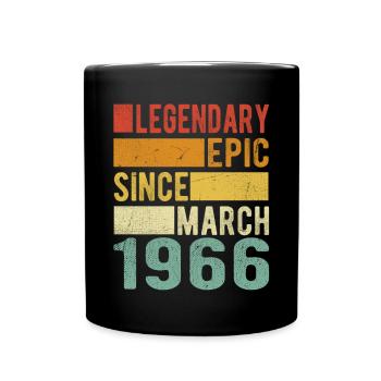 Birthday March 1966 Legendary epic - Full Colour Mug - black - Front