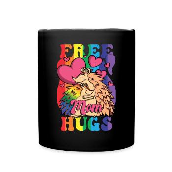 Maman gratuite embrasse le mois de la fierté lesbienne gay - Mug uni - noir - Devant