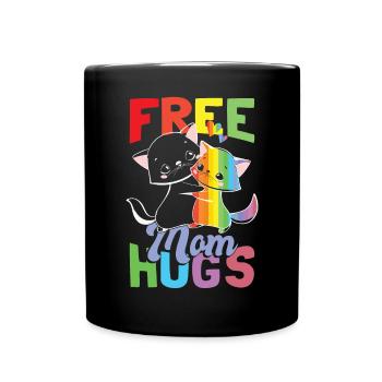 Cat LGBT Mom Free Mom Hugs Pride Month - Mug uni - noir - Devant