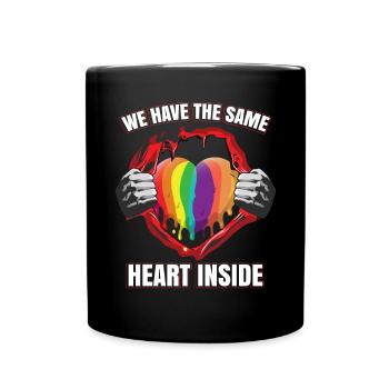 Wir haben das gleiche Herz im Inneren - Tasse einfarbig - Schwarz - Vorne