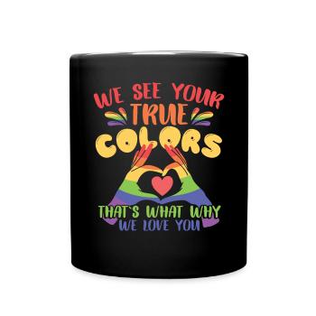 Famille LGBT du cœur - Mug uni - noir - Devant