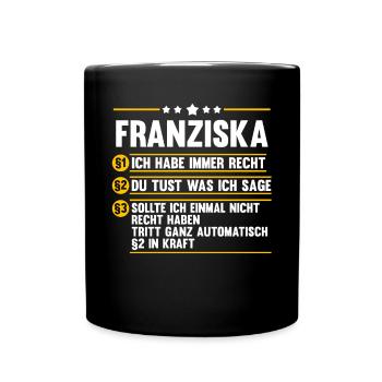 Franziska - Tasse einfarbig - Schwarz - Vorne