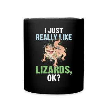 Eidechsenliebhaber Eidechse Geschenk Eidechse Besitzer - Tasse einfarbig - Schwarz - Vorne