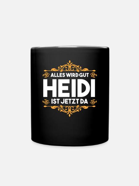 Vorname Heidi - Tasse einfarbig - Schwarz