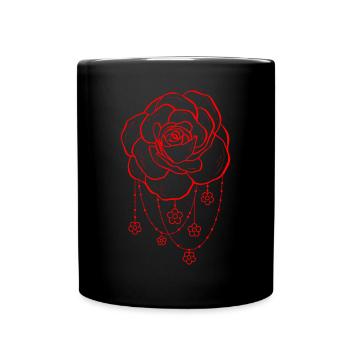 Bohemian Aesthetic Rose Soft Grunge - Full Colour Mug - black - Front