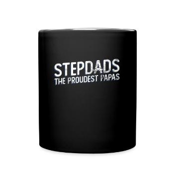 Stiefvater Vatertag Stiefpapa Geschenk Spruch - Tasse einfarbig - Schwarz - Vorne