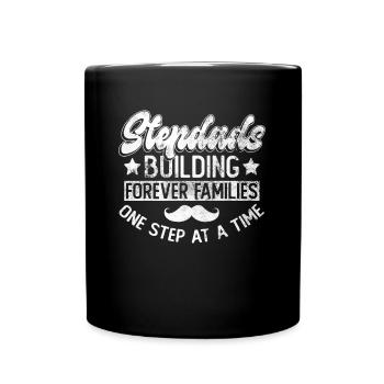 Stiefvater Vatertag Stiefpapa Geschenk Spruch - Tasse einfarbig - Schwarz - Vorne