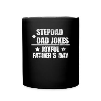 Stiefvater Vatertag Stiefpapa Witze Geschenk - Tasse einfarbig - Schwarz - Vorne