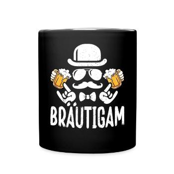 Männer JGA Bräutigam T-Shirt Polterabend Poltern - Tasse einfarbig - Schwarz - Vorne