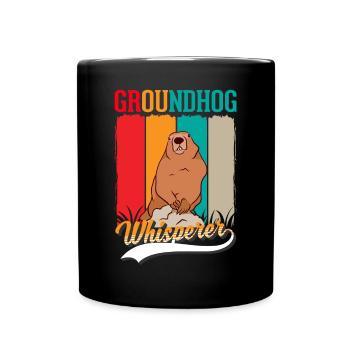Murmeltier Flüsterer Groundhog Waldmurmeltier - Tasse einfarbig - Schwarz - Vorne
