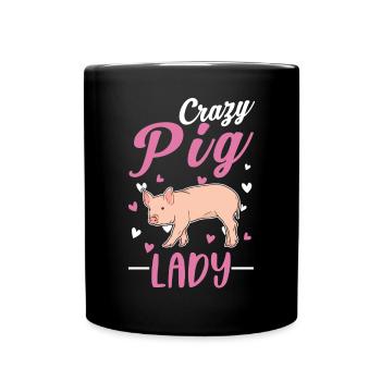 Pigs Mrs. Farmer Farmer - Full Colour Mug - black - Front