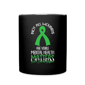 Nicht alle Wunden sind sichtbar Bewusstsein für psychische Gesundheit - Tasse einfarbig - Schwarz - Vorne