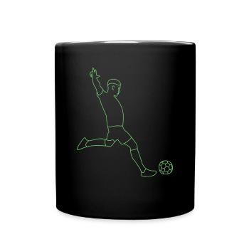 Fußball Fußballer - Tasse einfarbig - Schwarz - Vorne