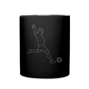 Fußball Fußballer - Tasse einfarbig - Schwarz - Vorne