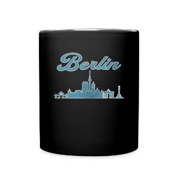 Berlin Stadt Skyline - Tasse einfarbig - Schwarz - Vorne