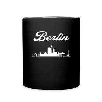 Berlin Stadt Skyline - Tasse einfarbig - Schwarz - Vorne