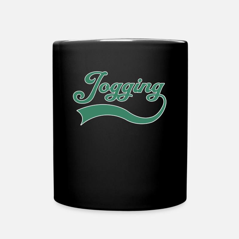 Jogging lettering - Full Colour Mug - black