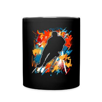 Eishockey  - Full Colour Mug - black - Front