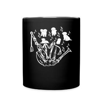 Cornemuse avec chiens Cornemuse Instrument de cornemuse Musi - Mug uni - noir - Devant