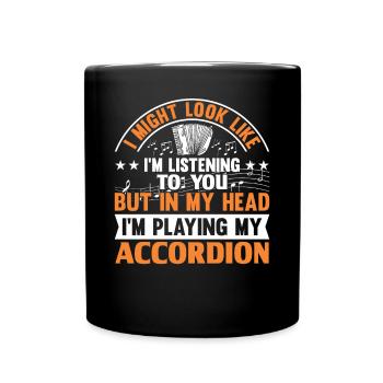Accordion Polka Accordion Squeeze Box - Full Colour Mug - black - Front