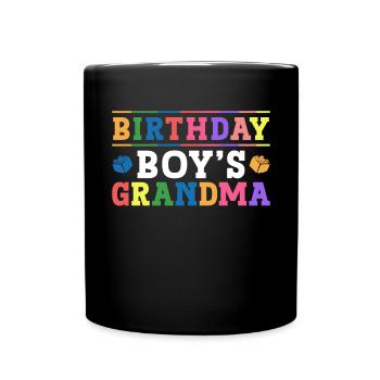 Birthday Kids Grandma Building Blocks - Full Colour Mug - black - Front