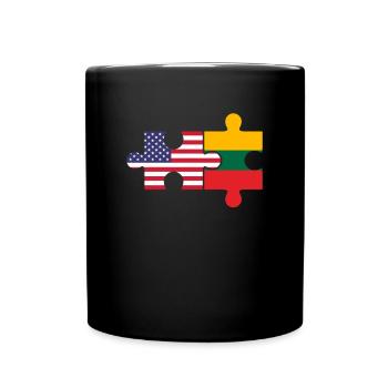 Lithuania American flag flag lietuva lithuania - Full Colour Mug - black - Front