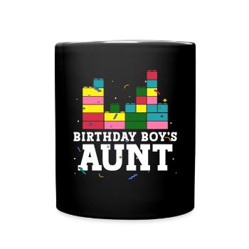 Blocs de construction de la tante du garçon d’anniversaire - Mug uni - noir - Devant