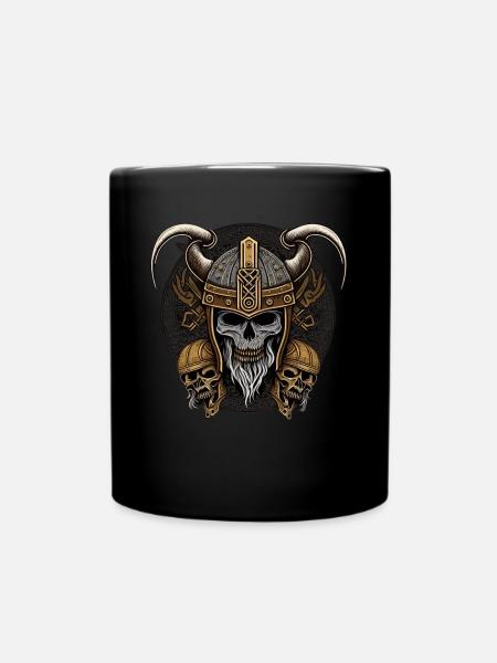 Gotische Walhalla Wikinger-Skelett - Tasse einfarbig - Schwarz